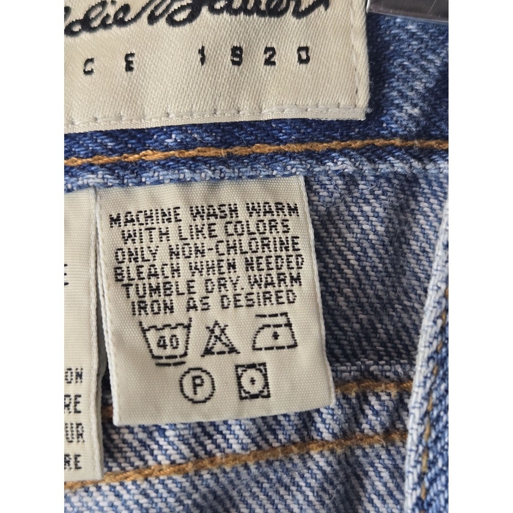 Eddie Bauer Womens Jeans Size 14 Tall High Rise Tapered Blue - Picture 4 of 11